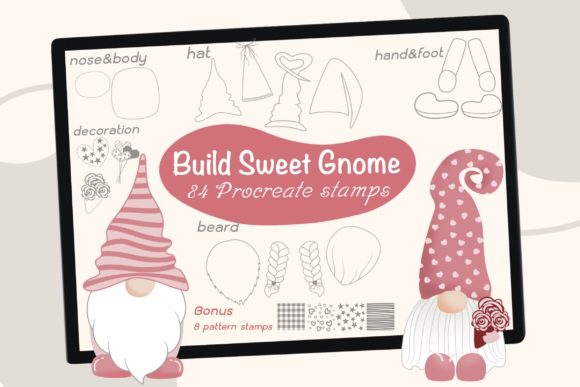Download 84 Build Sweet Gnomes Procreate Stamps - Stamps Collection