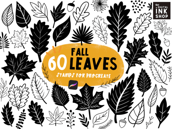 Download Autumn Fall Leaves Procreate Stamps - Stamps Collection