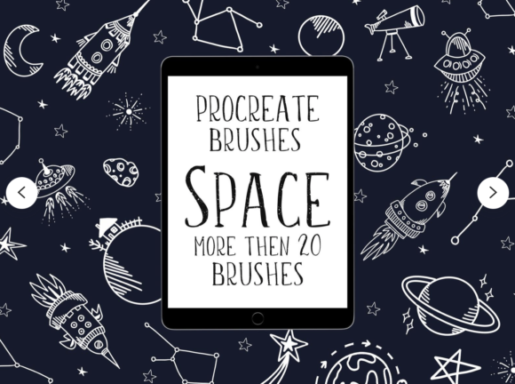 Download Space &amp; Stars Stamps Set for Procreate - Stamps Collection