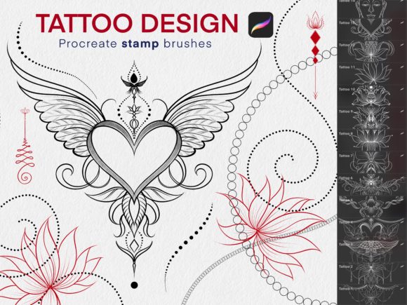 Download Procreate Tattoo Design Stamps Brush - Stamps Collection