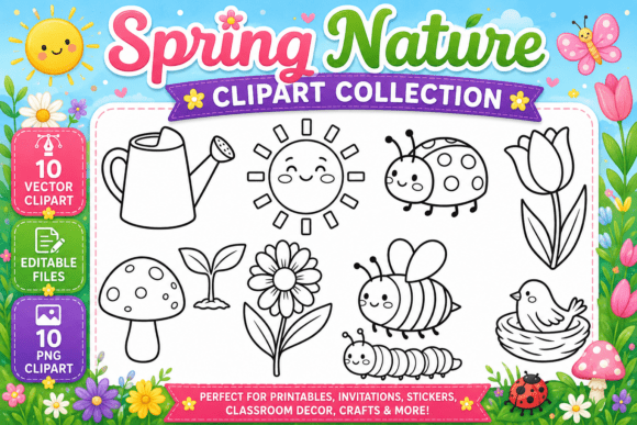 Download Spring Nature Digital Clipart Collection - Digital Collection